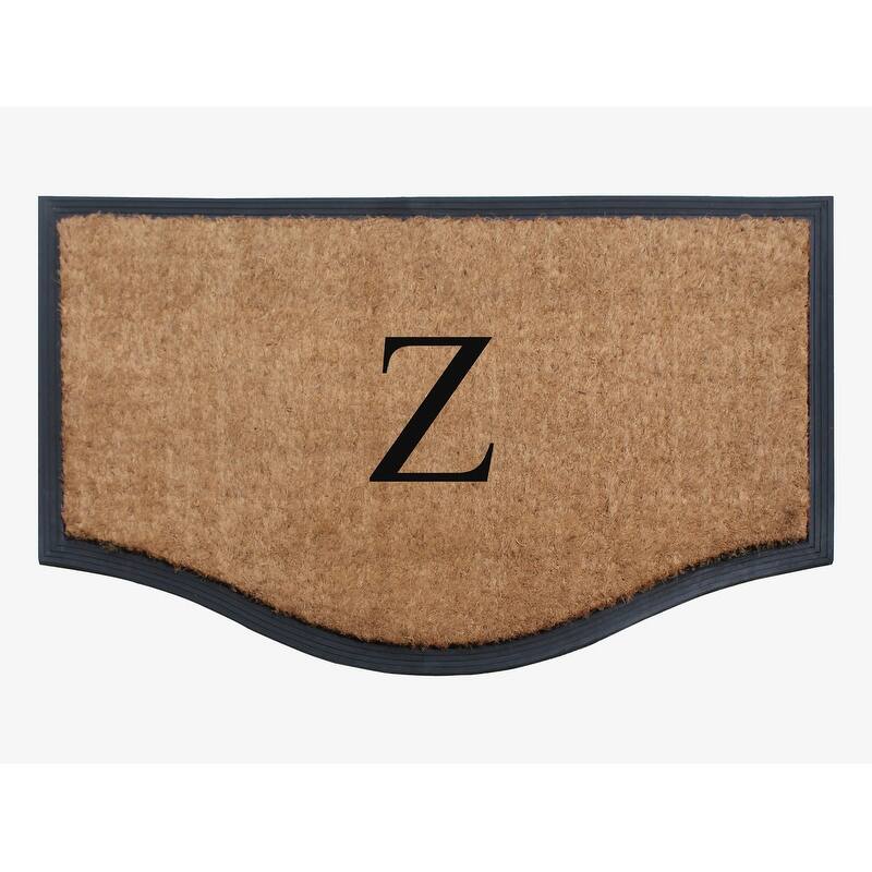 A1HC Rubber Coir Heavy Duty Monogrammed Double Doormat 24"X38" On